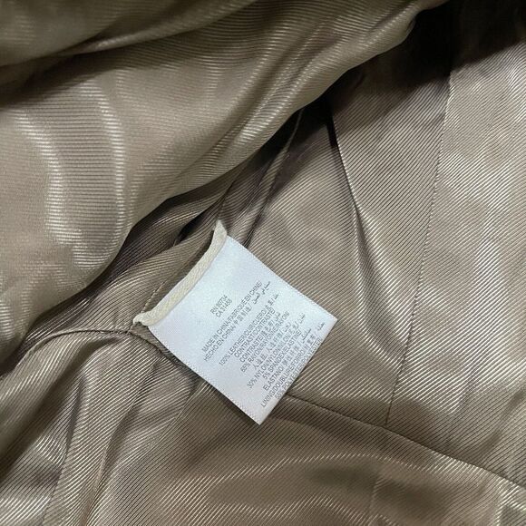 BCBGMaxazria taupe brown real leather full zip cropped moto jacket size small - Picture 8 of 8